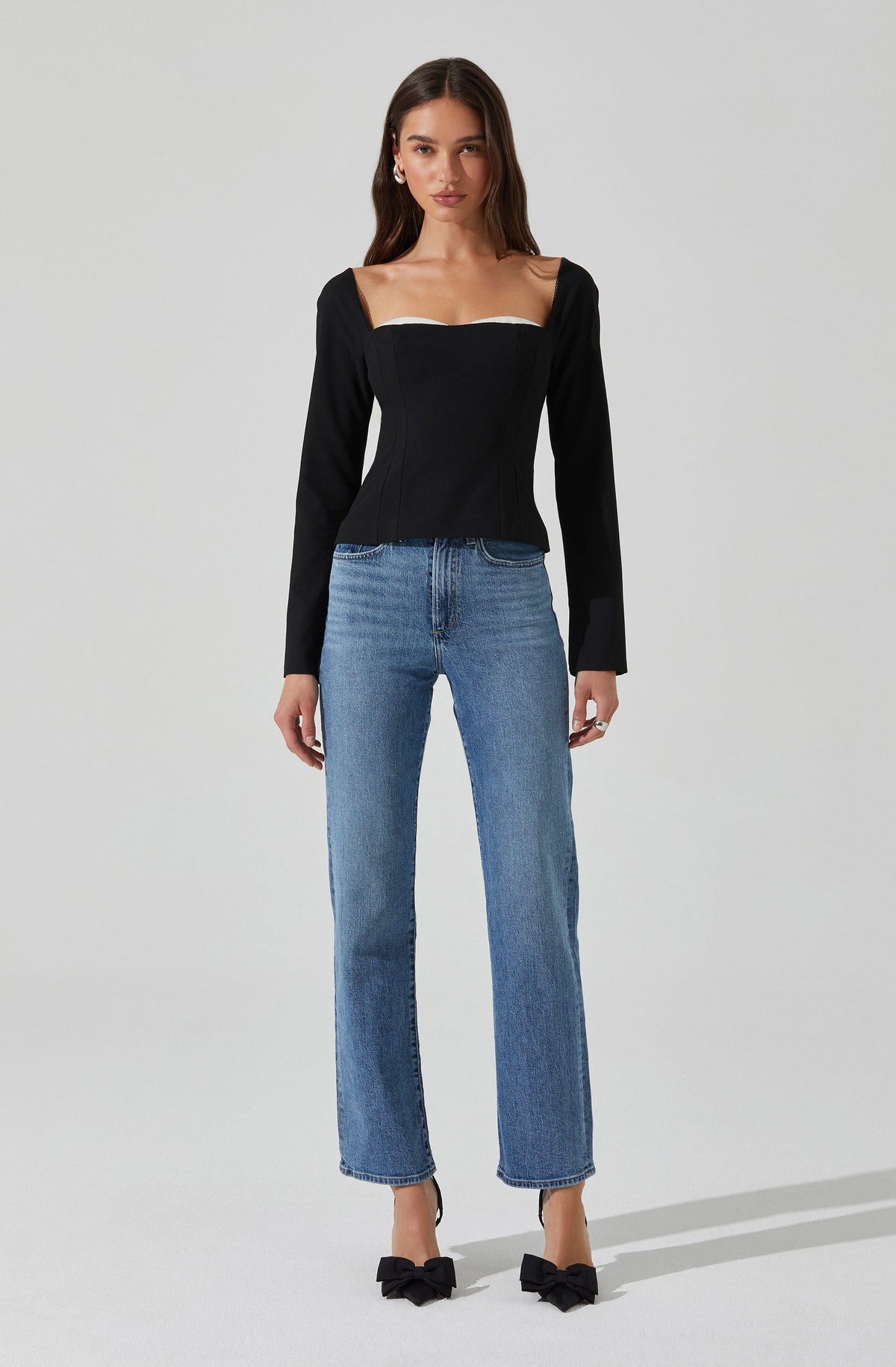 Whitley Peekaboo Contrast Top– ASTR the Label