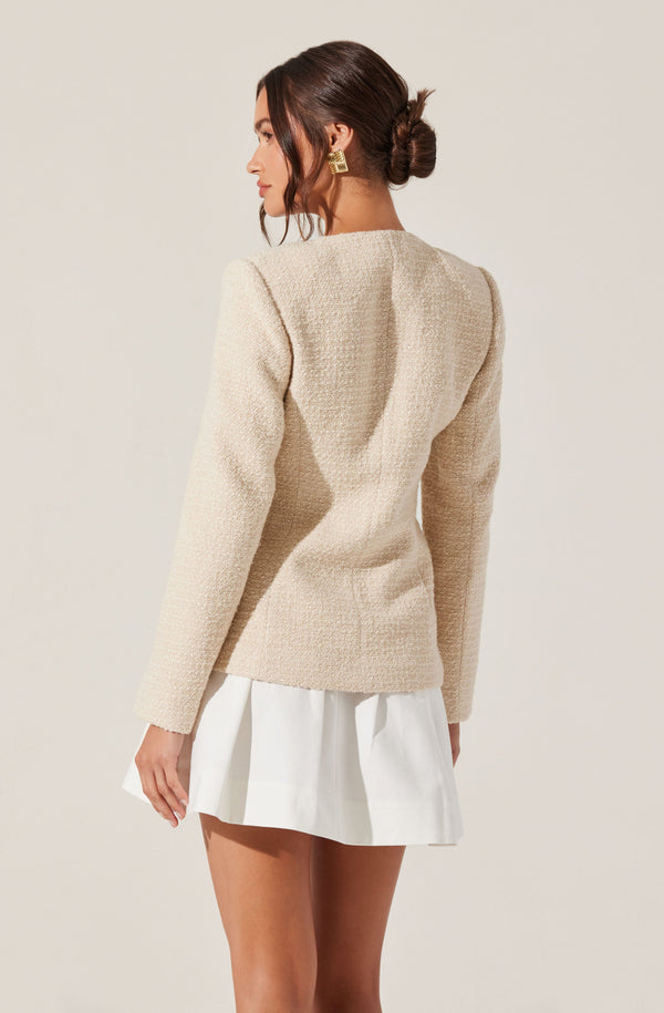 Lysanor Collarless Tweed Jacket - ASTR the Label