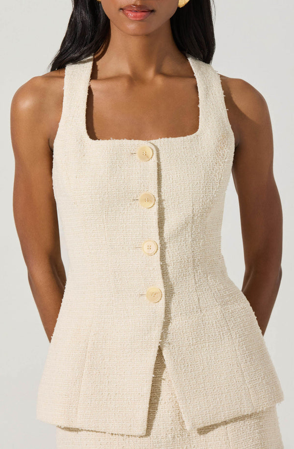 Brunelle Tweed Cutaway Vest - ASTR the Label