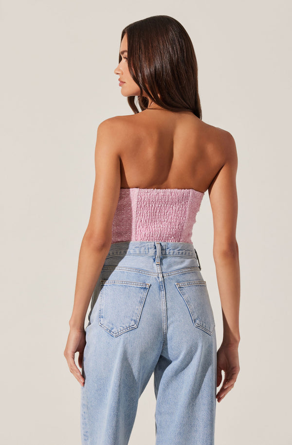 Indie Strapless Tweed Bustier Top - ASTR the Label