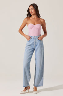 Indie Strapless Tweed Bustier Top - ASTR the Label