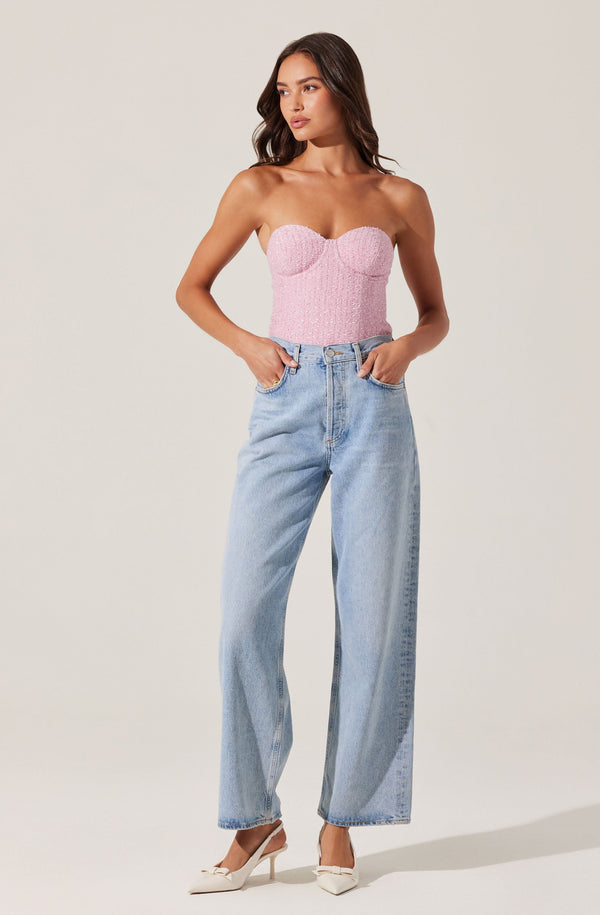 Indie Strapless Tweed Bustier Top - ASTR the Label