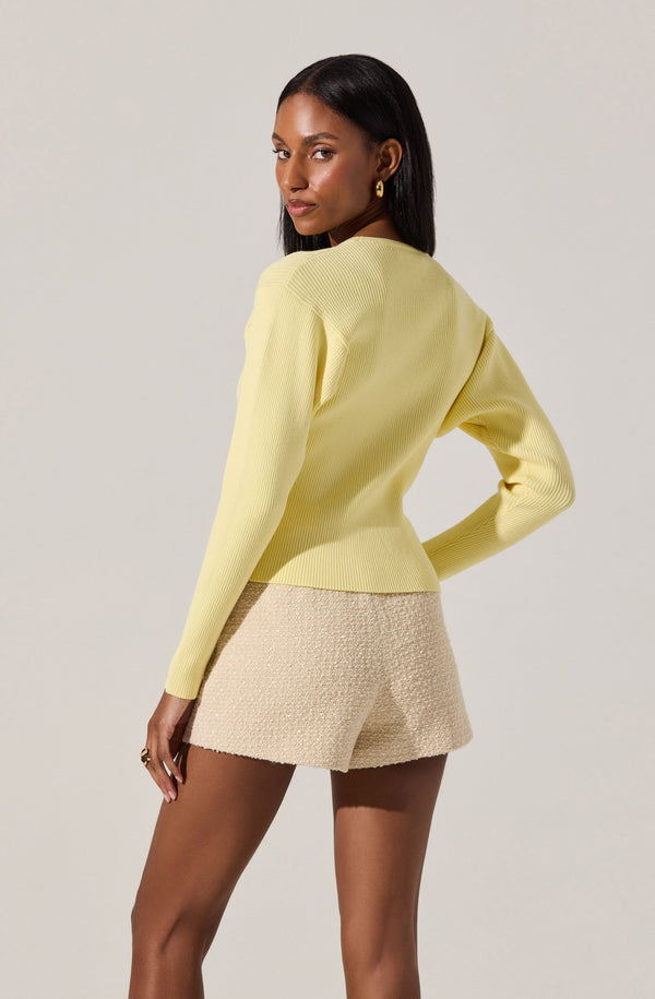 トップス SHINZONE COTTON LONG RIB CARDIGAN yellow SHINZONE COTTON LONG RIB CARDIGAN yellow