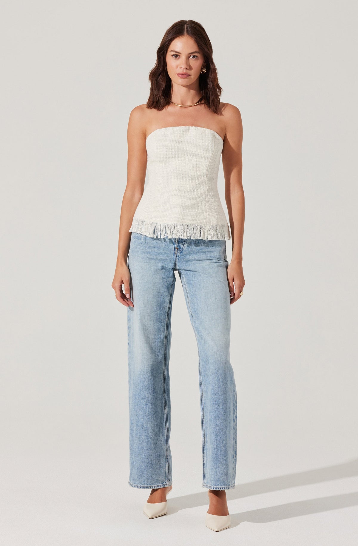 Lorene Tweed Strapless Top– ASTR the Label