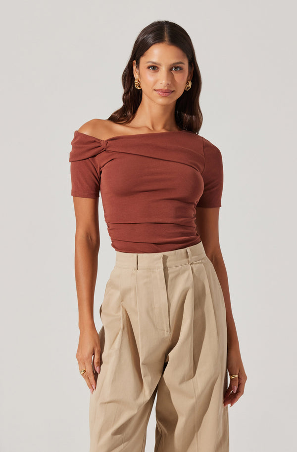 Saylah Off Shoulder Twist Top - ASTR the Label