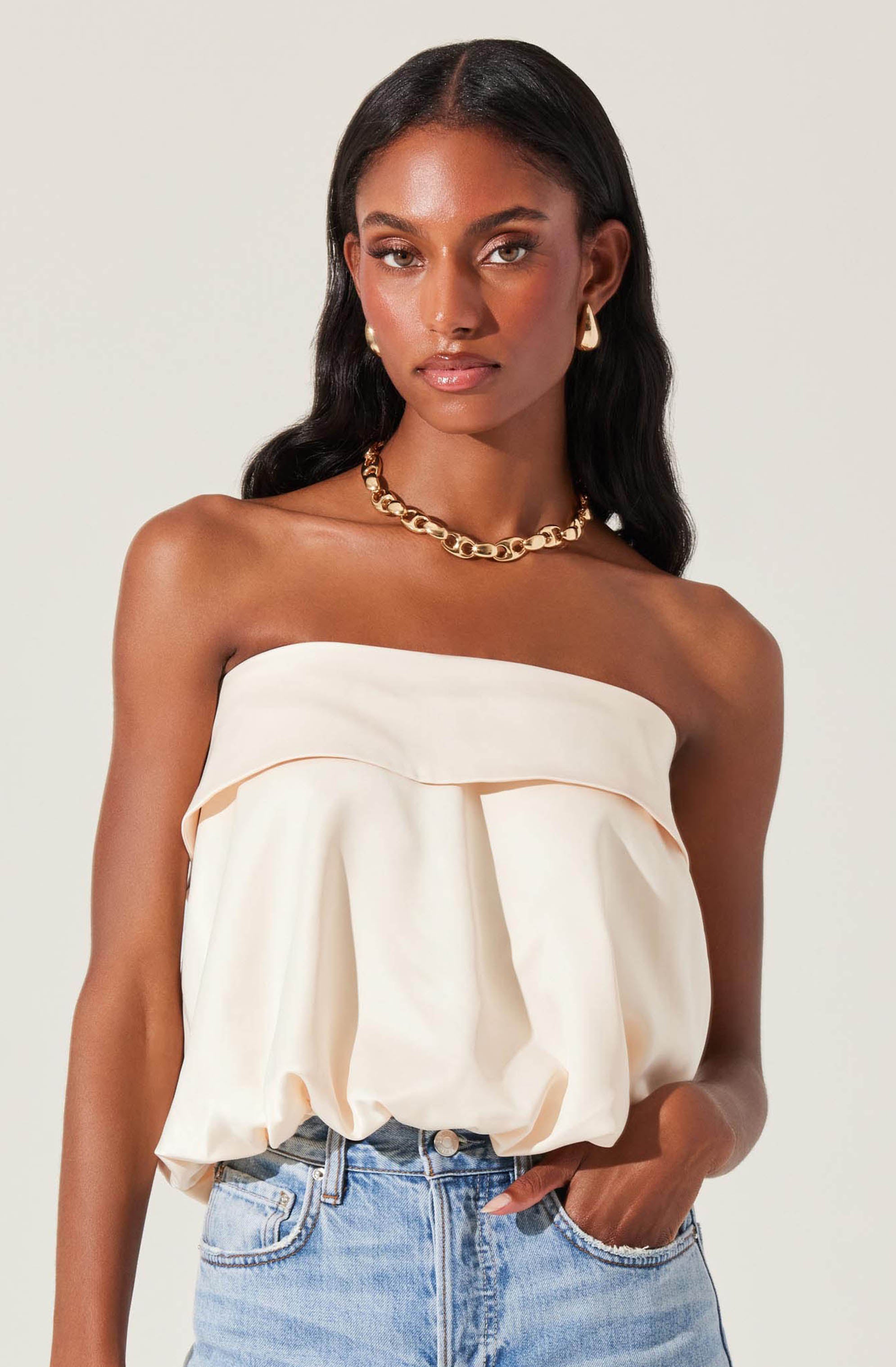 HARRIETT RIB TUBE TOP - BLACK | Tiger Mist
