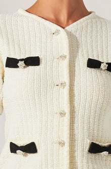 Averie Contrast Bow Cardigan– ASTR the Label