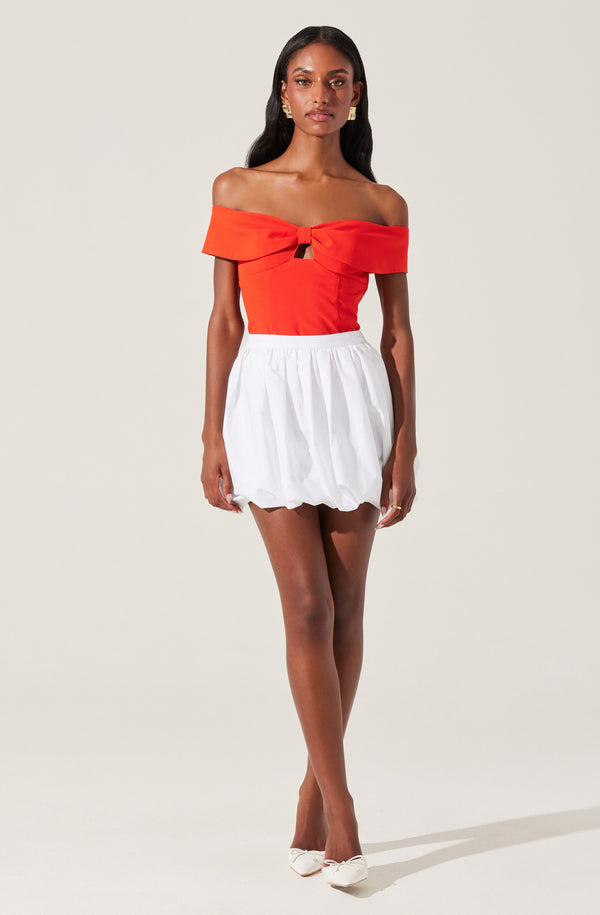Telayna Off Shoulder Bow Top - ASTR the Label