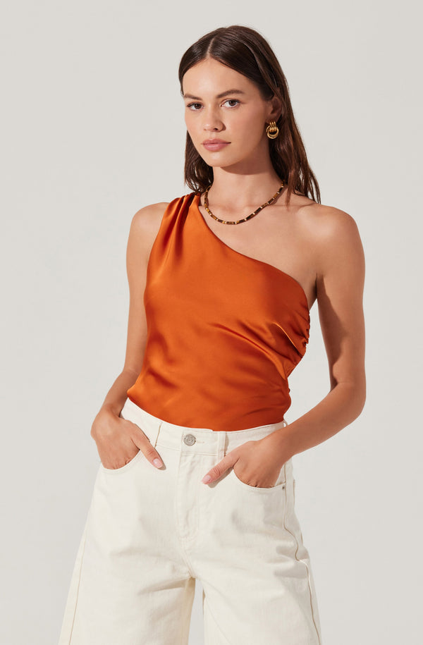 Francis Satin One Shoulder Top - ASTR the Label Francis Satin One Shoulder Top - ASTR the Label