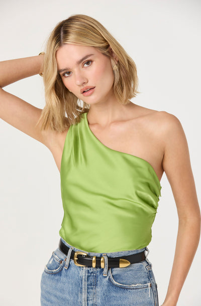Francis Satin One Shoulder Top