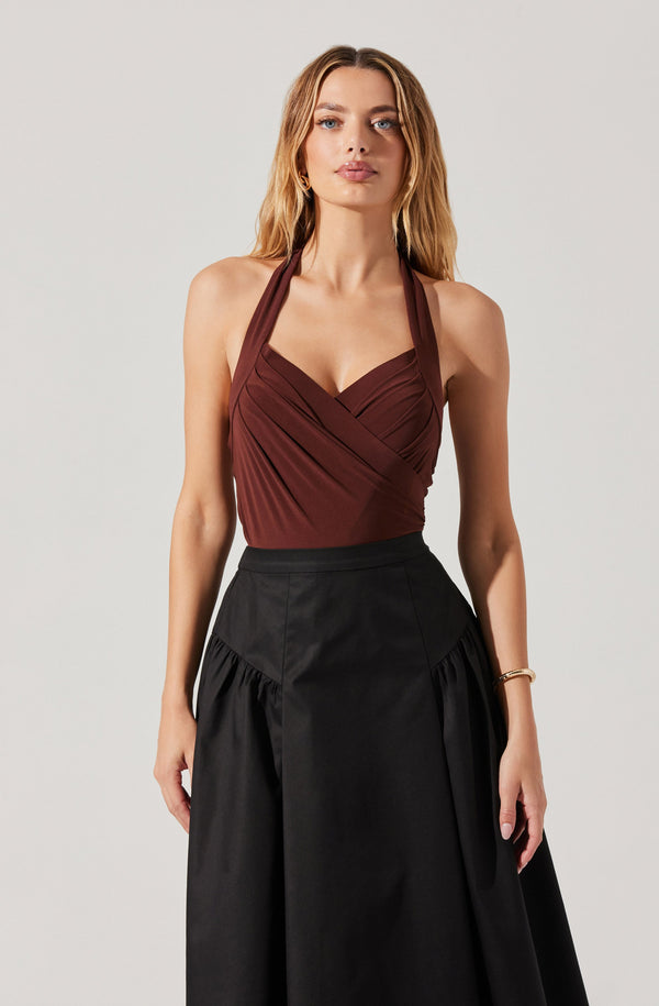 Dyanna Crossover Halter Bodysuit - ASTR the Label