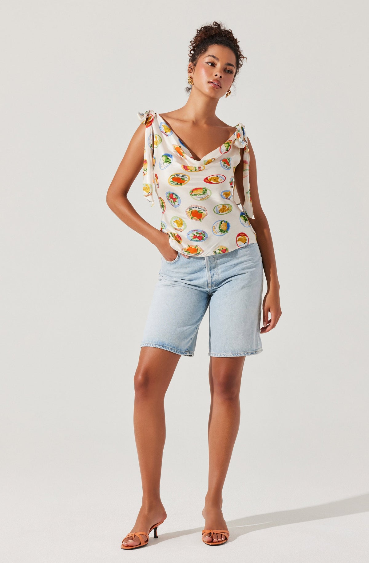 Allexina Satin Tie-Shoulder Top– ASTR the Label