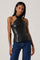 Sticky add to cart - Yaritza Faux Leather Crossover Top