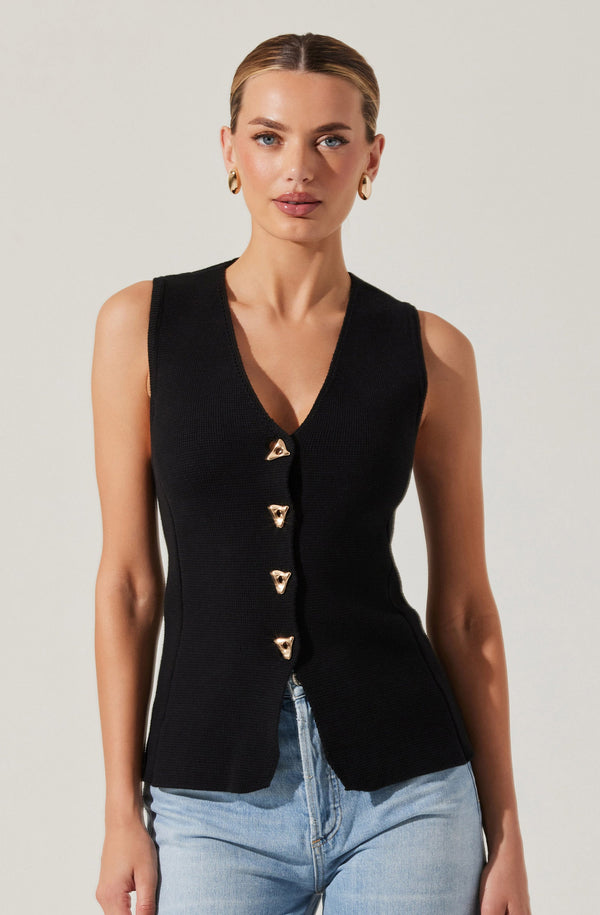 トップス aere V-neck wool vest black HangNiFang Womens Oversized Sweater Vest V Neck Knit