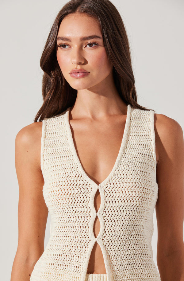 Taimi Crochet Sweater Vest - ASTR the Label