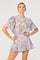 Sticky add to cart - Kinley Floral Flutter Sleeve Ruffle Top