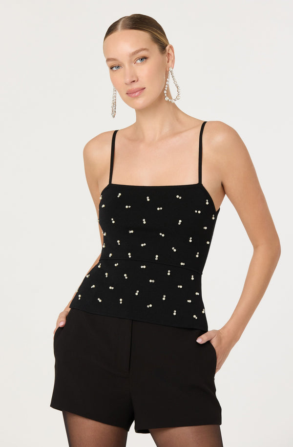 Adde Pearl Rhinestone Sweater Tank - ASTR the Label