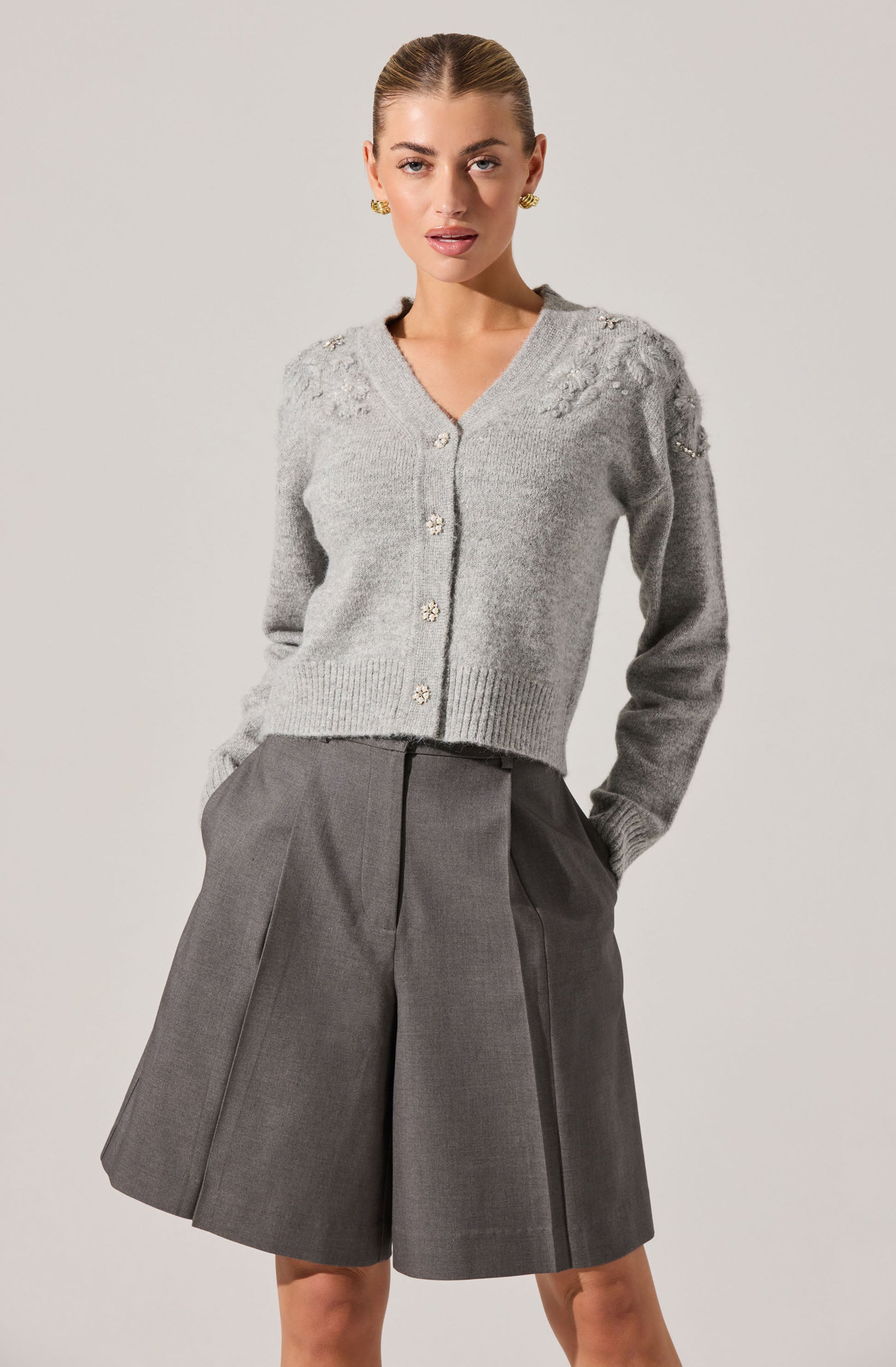 Susannah Embellished Wool-Blend Cardigan - ASTR the Label