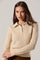 Sticky add to cart - Aspyn Embellished Pointelle Polo Sweater