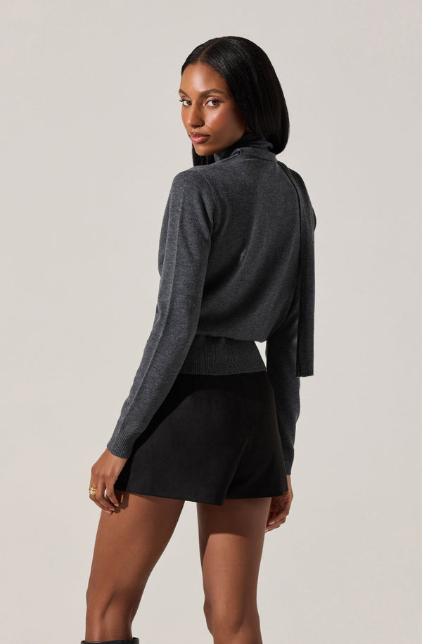 Glynne V-Neck Scarf Cardigan Sweater - ASTR the Label