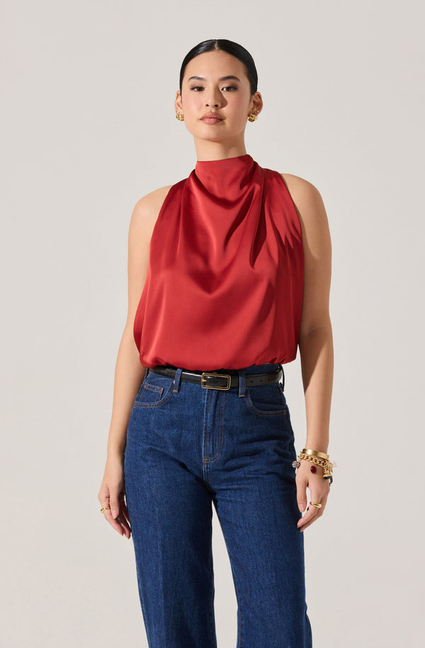 Joleisa Satin High Neck Top - ASTR the Label
