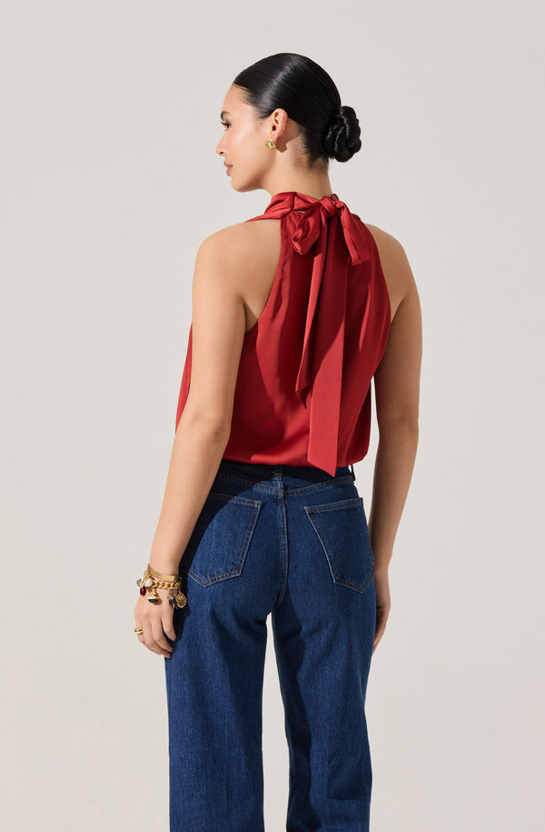 Joleisa Satin High Neck Top - ASTR the Label