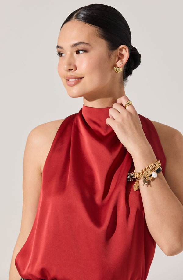 Joleisa Satin High Neck Top - ASTR the Label