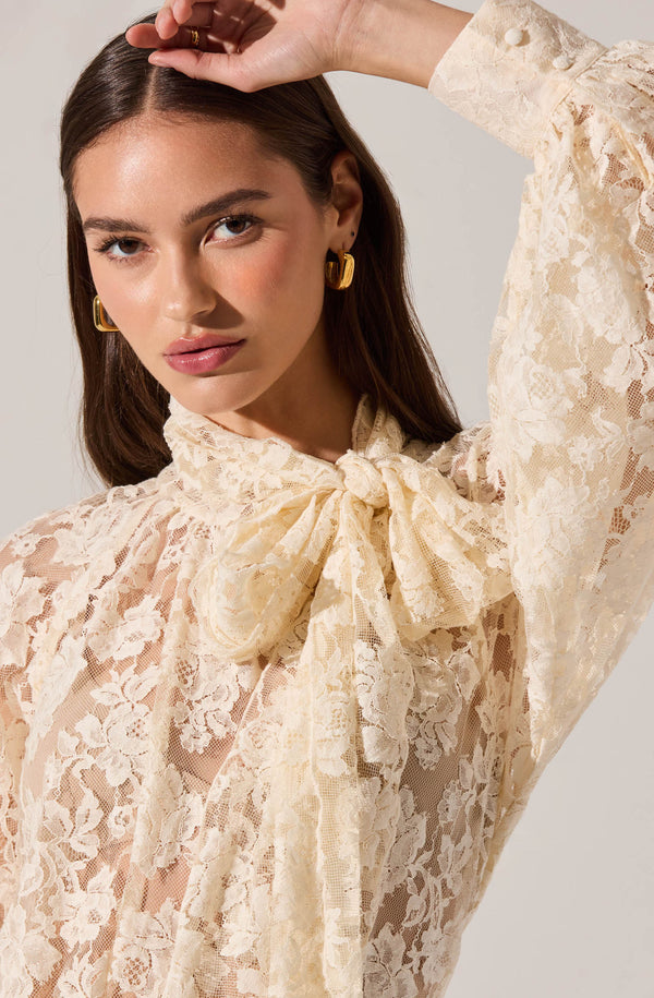 Cinthia Lace Bow Tie Top - ASTR the Label