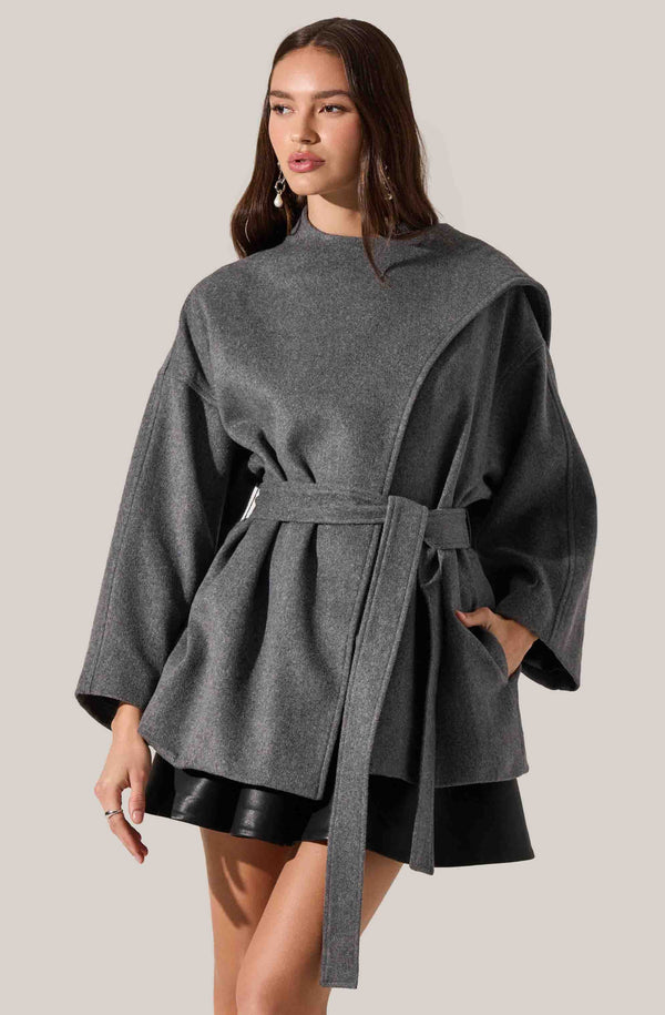 Elaxi Oversized Wrap Scarf Coat - ASTR the Label Elaxi Oversized Wrap Scarf Coat - ASTR the Label
