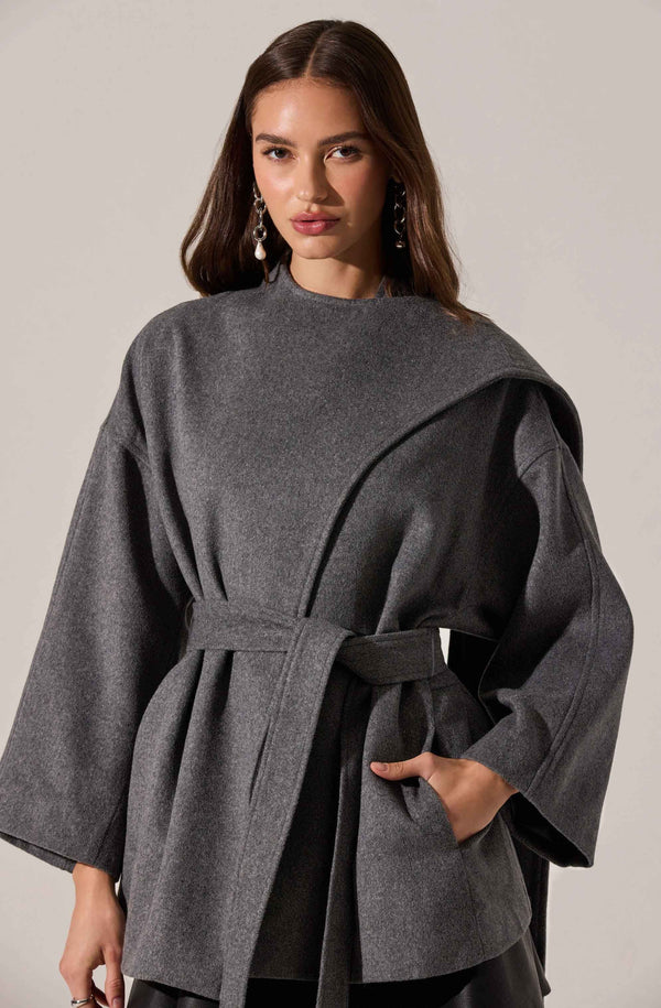 Elaxi Oversized Wrap Scarf Coat - ASTR the Label