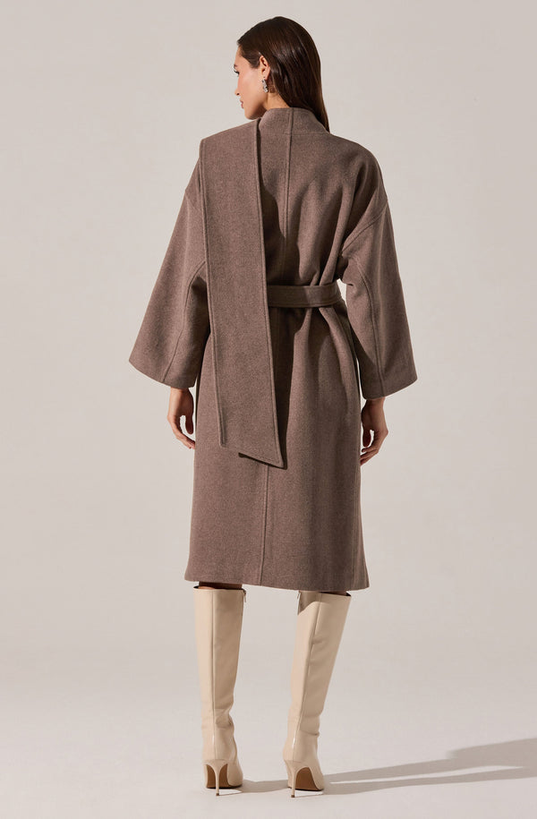 Elaxi Longline Wrap Scarf Coat - ASTR the Label