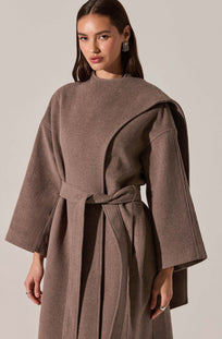 Elaxi Longline Wrap Scarf Coat - ASTR the Label