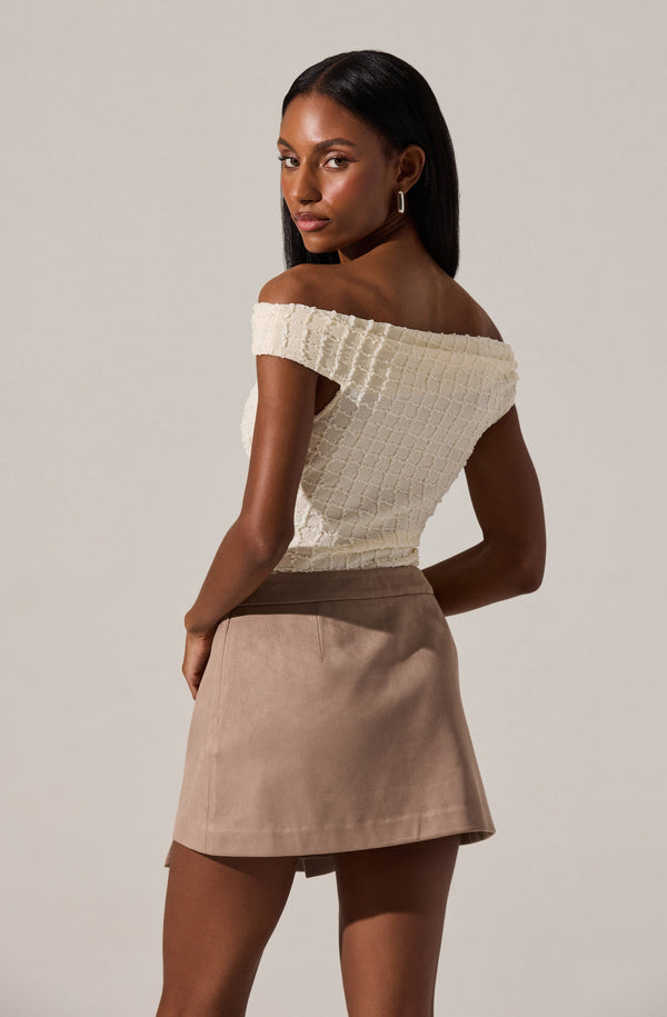 Lindy Textured Off Shoulder Top - ASTR the Label