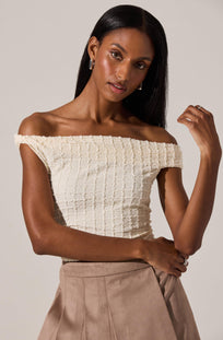 Lindy Textured Off Shoulder Top - ASTR the Label