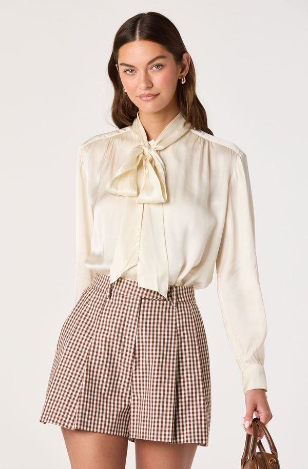 Marbry High Neck Tie Detail Top - ASTR the Label