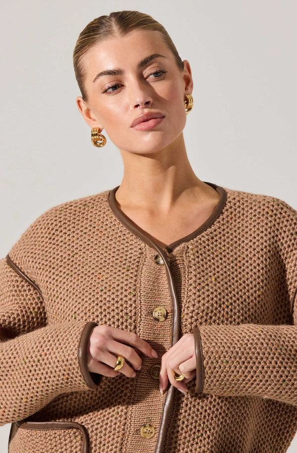 Kembrie Contrast Knit Sweater Jacket - ASTR the Label