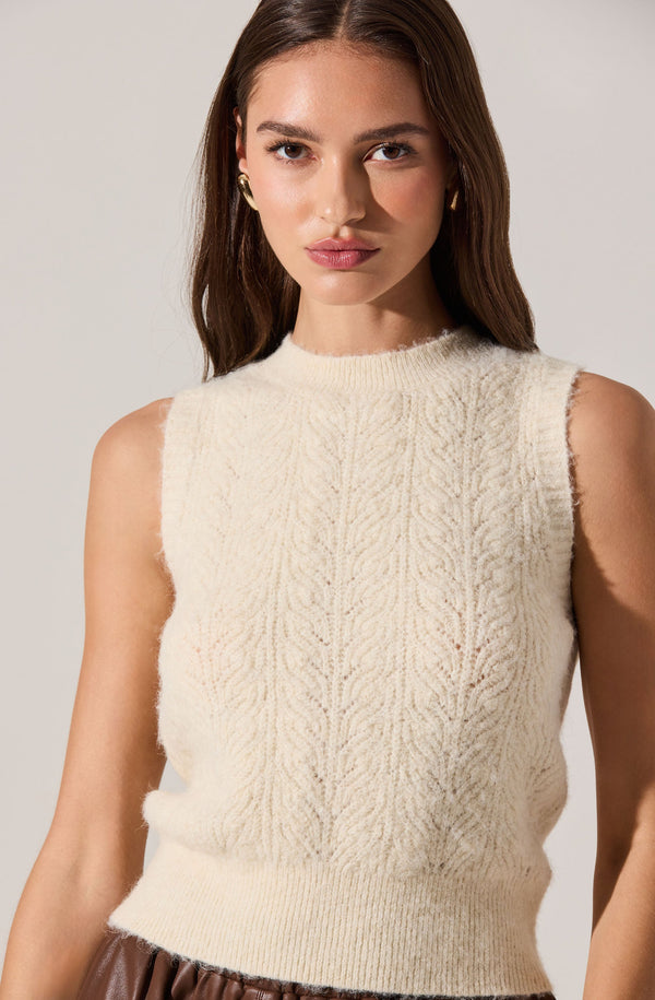 Pernille Cable Knit Sweater Tank - ASTR the Label