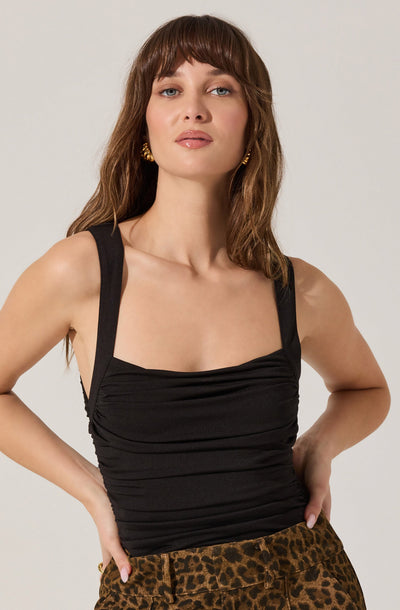 Voncile Ruched Square Neck Bodysuit
