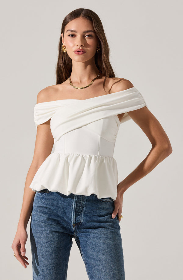 Tennille Off Shoulder Peplum Top - ASTR the Label