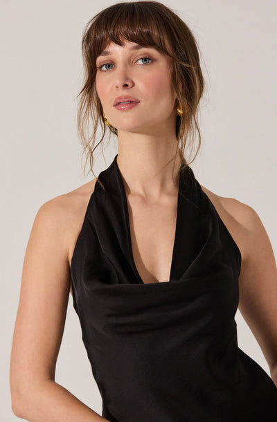 Zelenka Cowl Neck Halter Top