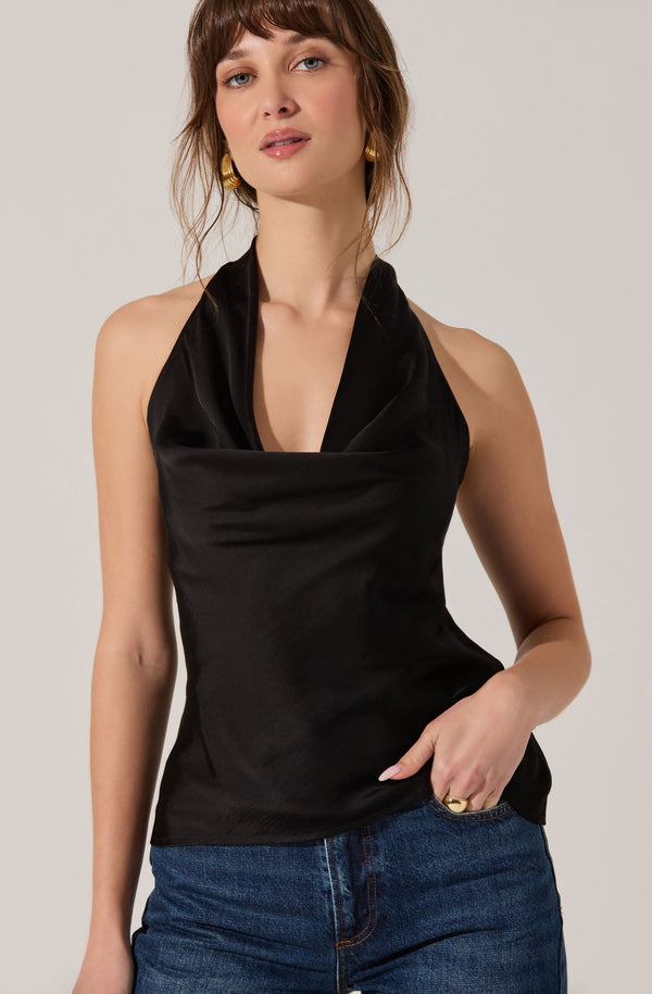 Zelenka Cowl Neck Halter Top - ASTR the Label