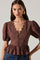 Sticky add to cart - Arely Scalloped V-Neck Peplum Top
