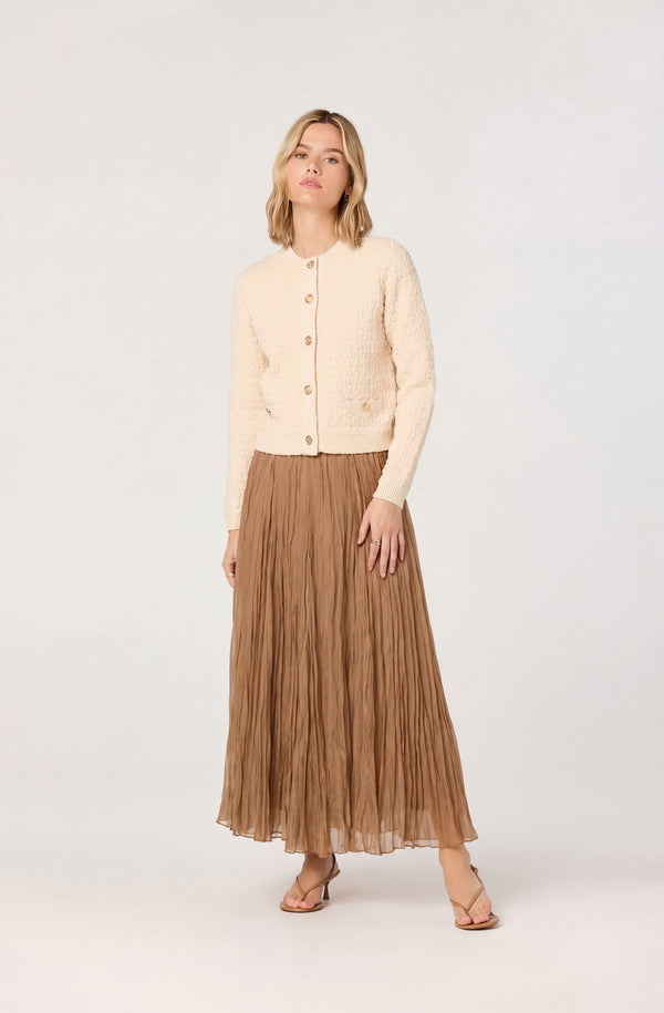 Darthy Textured Knit Crest Button Lady Jacket - ASTR the Label