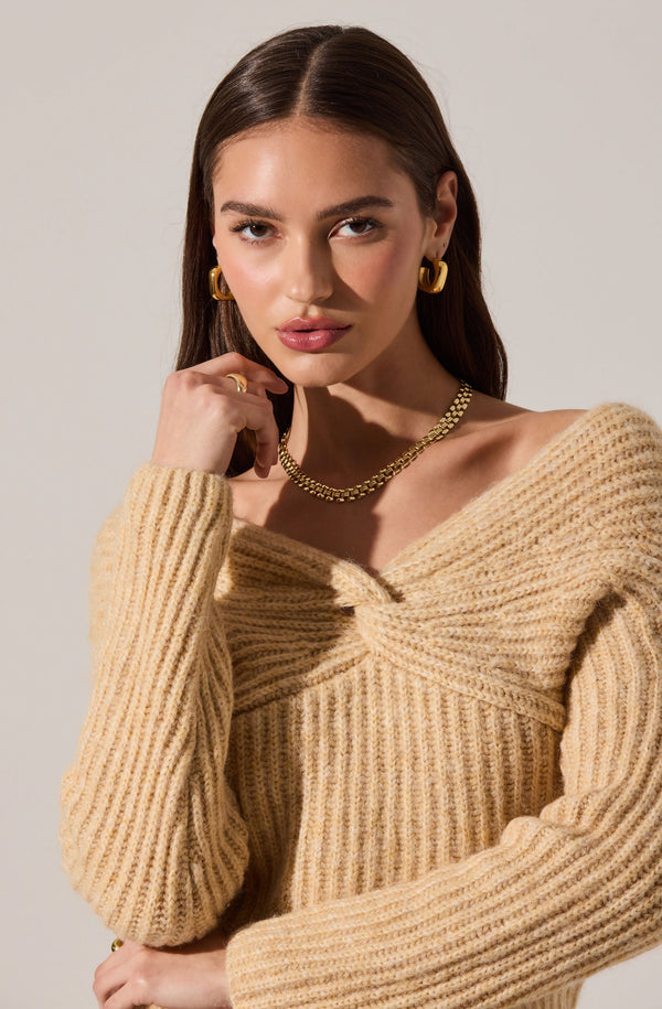 Franisbel Twist Front Sweater - ASTR the Label Franisbel Twist Front Sweater - ASTR the Label