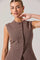 Sticky add to cart - Gisselle High Neck Cutaway Vest