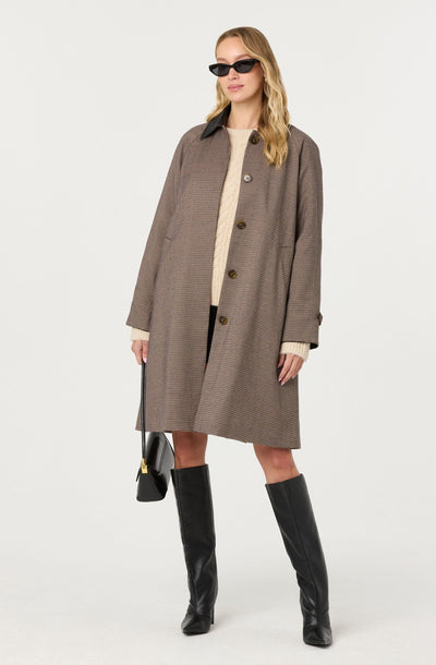 Raiden Contrast Plaid Trench Coat