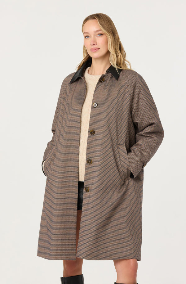 Raiden Contrast Plaid Trench Coat - ASTR the Label