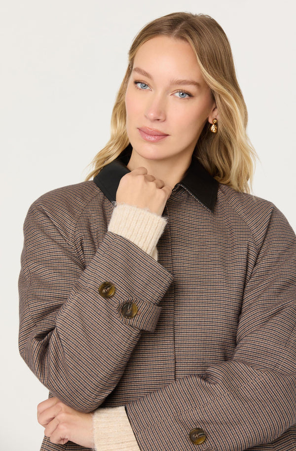 Raiden Contrast Plaid Trench Coat - ASTR the Label