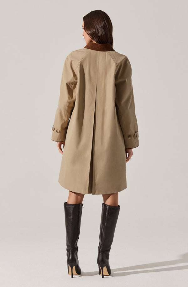 Raiden Contrast Trench Coat - ASTR the Label Raiden Contrast Trench Coat - ASTR the Label