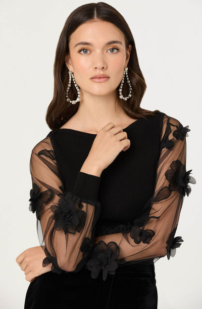Meagan Floral Applique Sweater